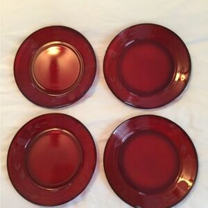 Vintage Princess House Heritage Ruby Red 8" Lucheon Plates